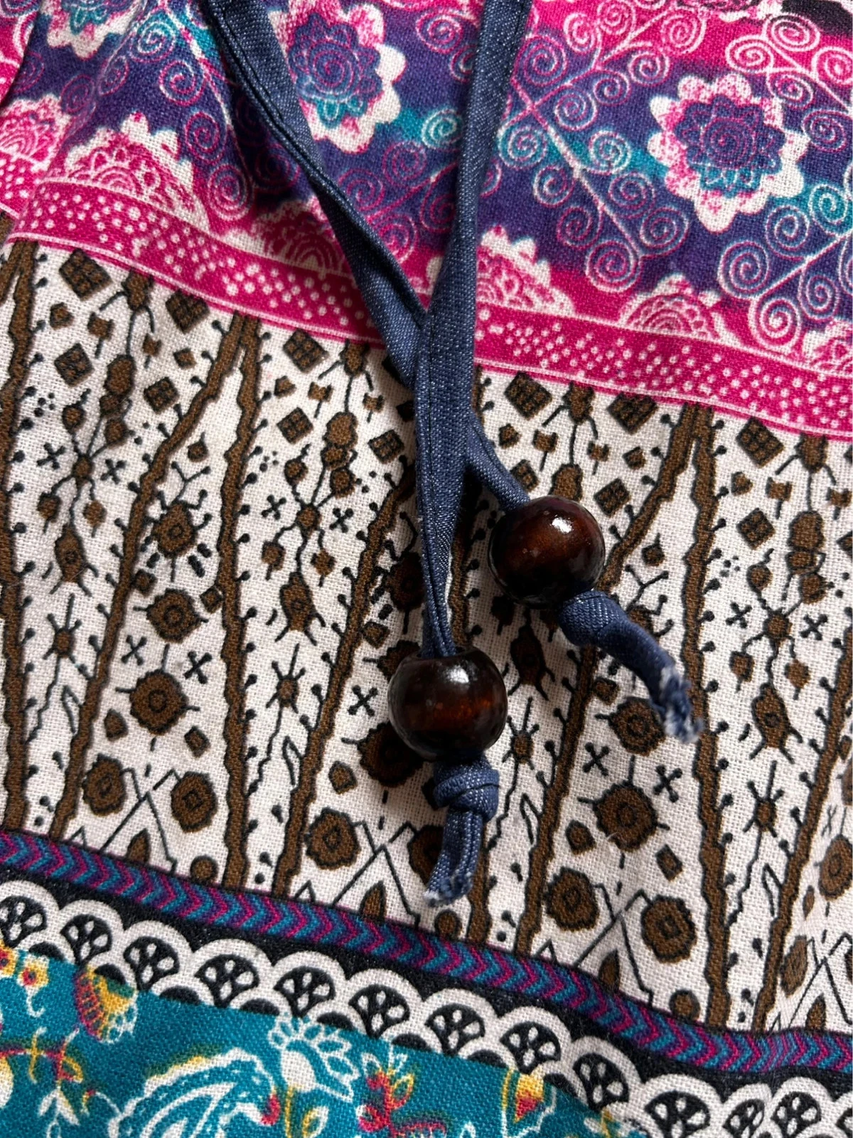 🩵🌿Jupe robe 2-in-1 Boheemse Ambachtelijke Vintage Folk Handgemaakte Etnische Hippy Rok Jurk 36/38🌿💜 – photo 16